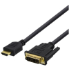 HDMI - DVI-kaapeli, 2 m, Full HD, musta, deltaco