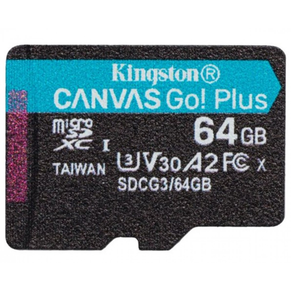 KINGSTON 64GB 170R/70W microSDXC Canvas Go Plus  A2 U3 V30