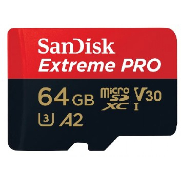 SANDISK Extreme Pro 170MB/s U3 microSDXC 64GB + SD Adapter