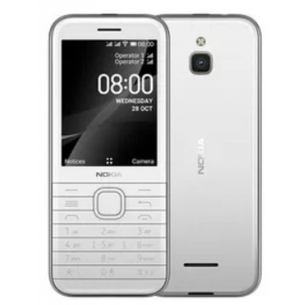 Nokia 8000 4G valkoinen, 2mpix, 4Gb, Whatsapp ja Facebook
