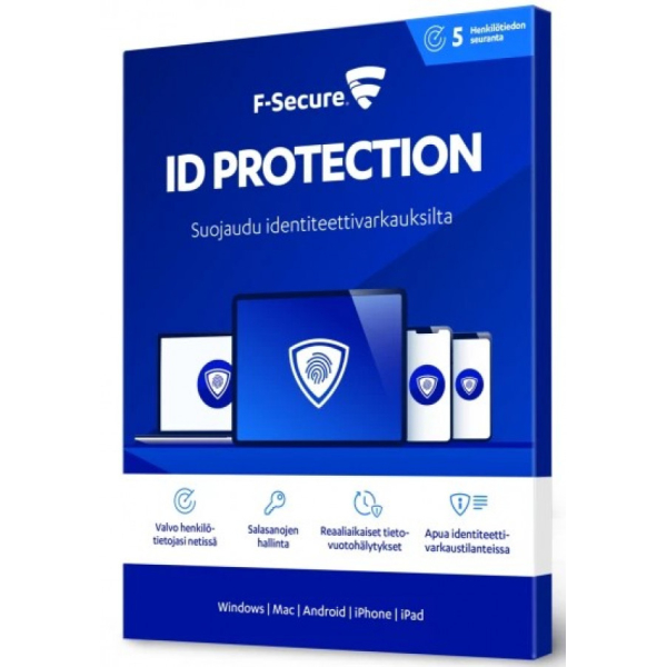 F-Secure ID Protection 12 kk 5 laitetta tietoturvaohjelma mobiililaitteille