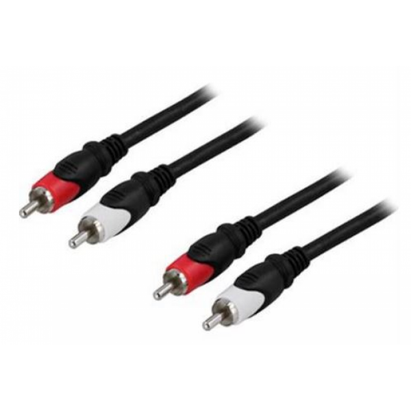 DELTACO stereokaapeli 2xRCA uros - uros 1m