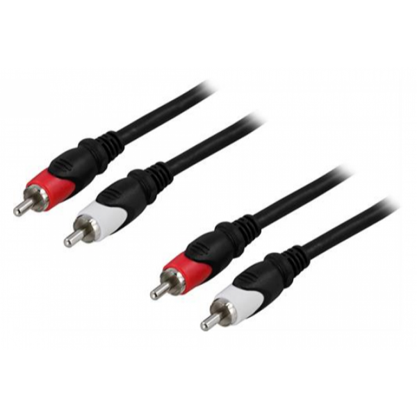 DELTACO äänikaapeli 2xRCA uros - uros 15m