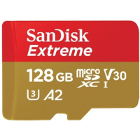 Sandisk Extreme microSDXC 128GB muistikortti + SD adapteri 4K UHD
