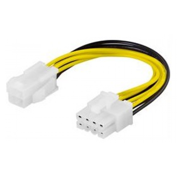 DELTACO adapterikaapeli 4-pin ATX12V - 8-pin EPS12V 10cm Tekee 4-pin ATX12V 8-pin