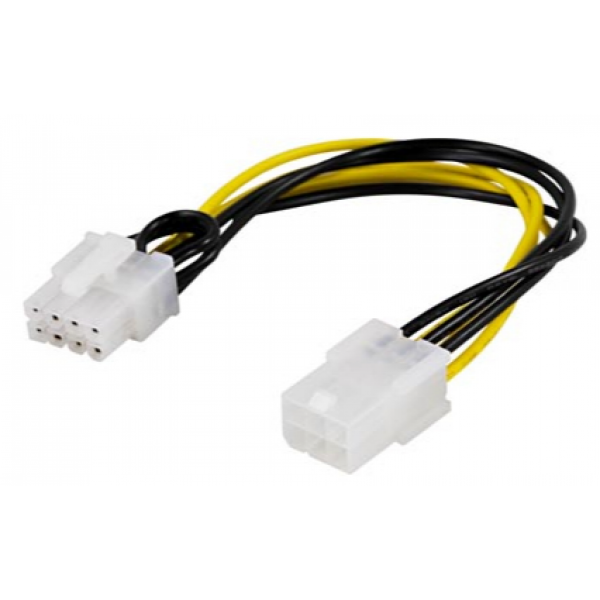 Deltaco adapterikaapeli 6-pin PCI-E > 8-pin PCI-E2, 10 cm