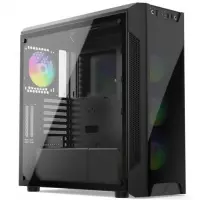 SilentiumPC Armis AR7X EVO TG ARGB, ikkunallinen ATX tornikotelo, mukana 4 ARGB tuuletinta, musta