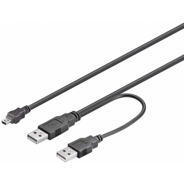 Pro USB 2.0 dual power A/Mini-B - 1.8m