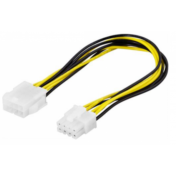 DELTACO jatkokaapeli 8-pin EPS12V uros - naaras 25cm
