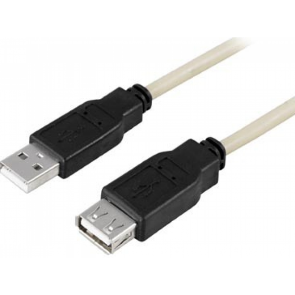 Deltaco USB 2.0 jatkokaapeli A-A u-n, 1m