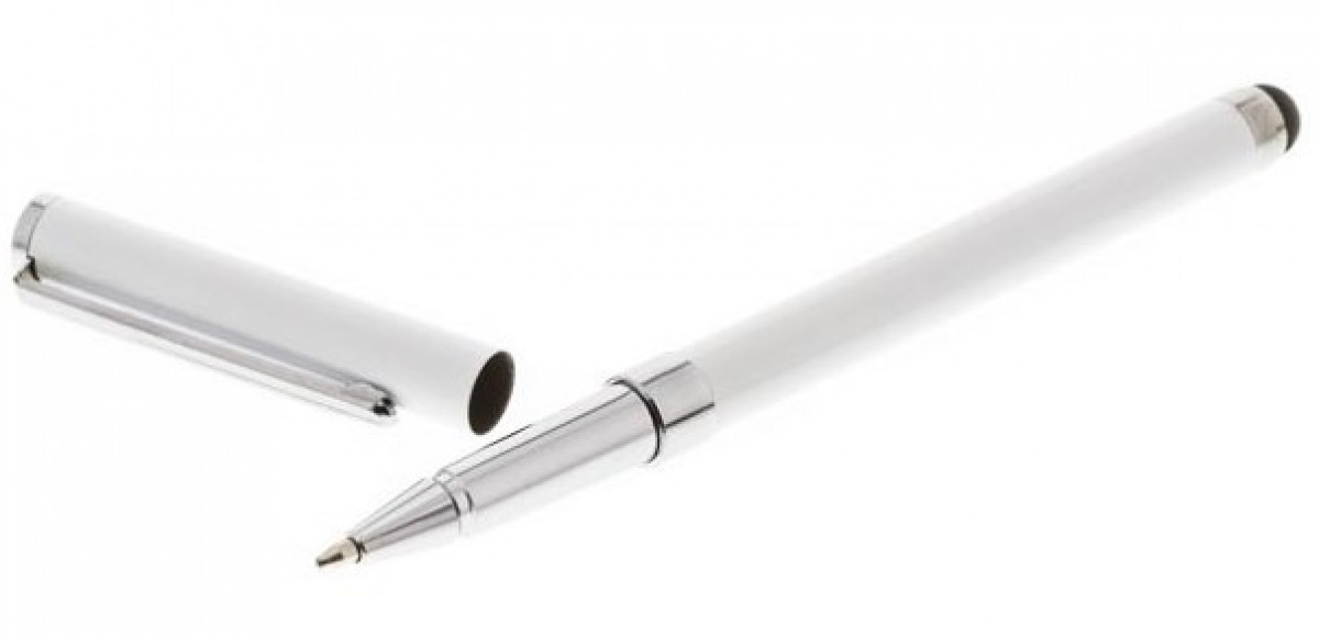 Deltaco Stylus kosketusnäyttökynä, kuulakärkikynä, musta muste, valkoinen