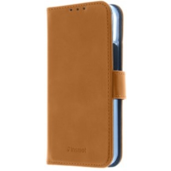 Insmat Iphone 12 Mini suojakotelo Ruskea, aitoa nahkaa, RFID suoja