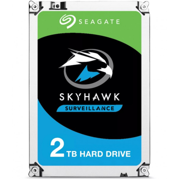 SEAGATE 2TB Surveillance videovalvontakäyttöön, Skyhawk 7200 HDD 5900rpm SATA serial ATA 6Gb/s 64MB cache 3.5p 24x7 long-term usage BLK