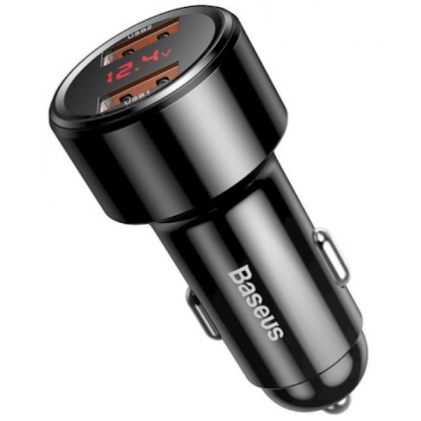 Baseus Quick Charge 5A/2.25A Autolaturi Musta