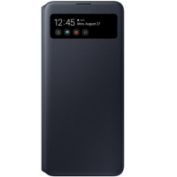 Samsung A71 S-View Wallet Cover alkuperäinen suojakotelo, musta