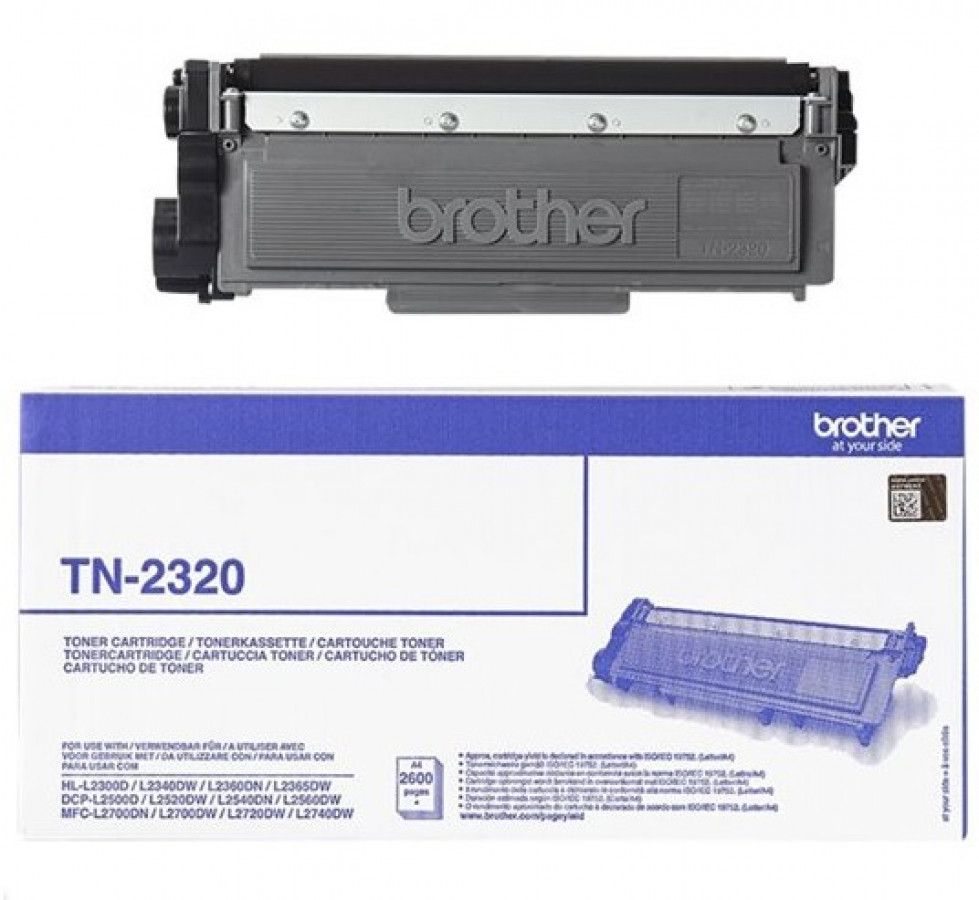 Brotherin TN2320 alkuperäinen musta värikasetti, jopa 2600 sivua,TN-2320