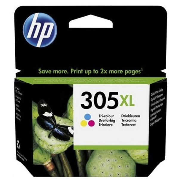 HP 305XL 3-VÄRIMUSTEPATRUUNA 5 ML, 200 SIVUA, 3YM63AE, ALKUPERÄINEN