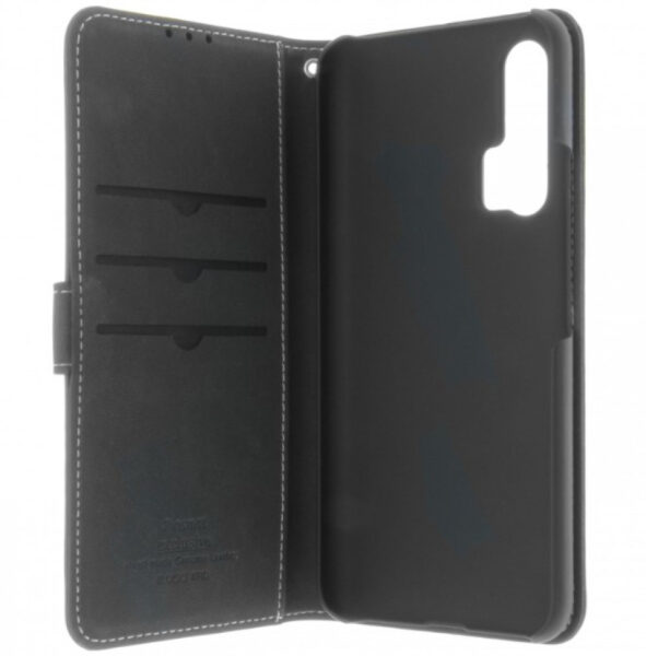 HONOR 20 Pro / Honor 20 / Huawei Nova 5T musta, aitoa nahkaa, Insmat EXCLUSIVE FLIP CASE, suojakotelo - Image 2