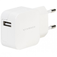 VIVANCO Nopea USB-laturi 2.4A, Valkoinen