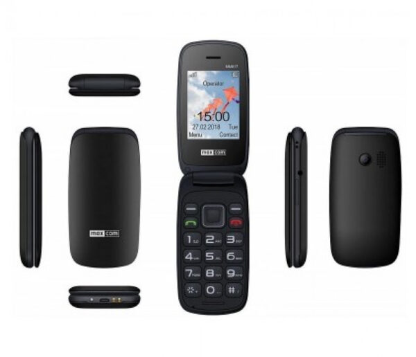 Maxcom MM817 simpukka matkapuhelin, musta - Image 2