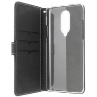 ONEPLUS 8 musta, aitoa nahkaa, Insmat EXCLUSIVE FLIP CASE