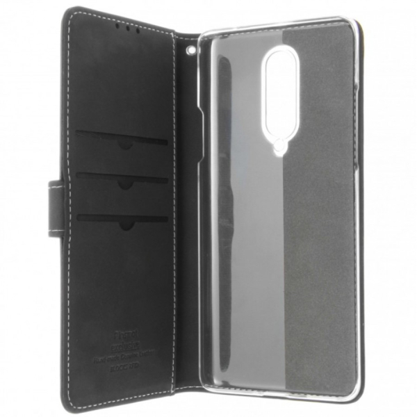 ONEPLUS 8 musta, aitoa nahkaa, Insmat EXCLUSIVE FLIP CASE