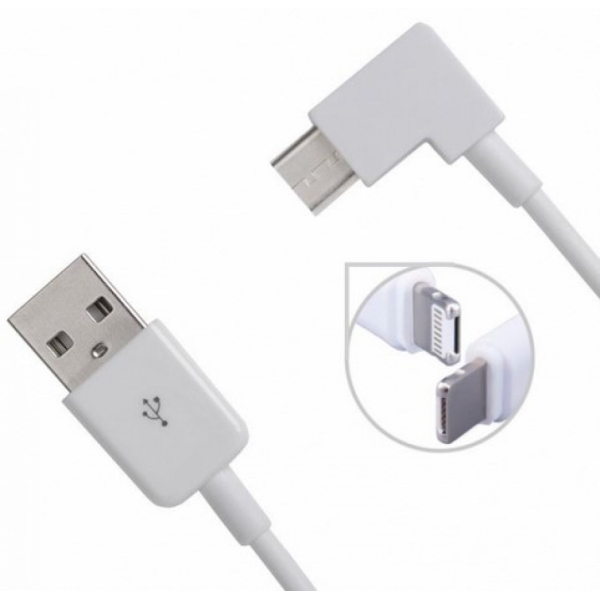 Smartte 2 in 1 Apple Lightning & Micro USB 1m Latausjohto Valkoinen