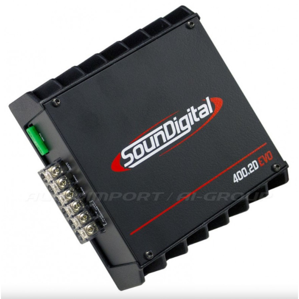 Soundigital SD400.2D EVO2, 2x 110 W RMS 4ohm, 2-kanavainen vahvistin