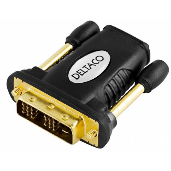 HDMI-adapteri, HDMI 19-pin naaras DVI-D urokseen, kullattu