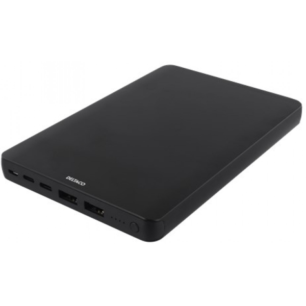 DELTACO varavirtalähde, 20000mAh, 74 Wh, Li-Po akku, alumiinia, Power Bank