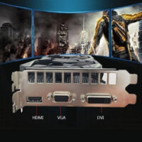 Alternative view of GTX1050Ti Näytönohjain 4GB DDR5 Pöytätietokone näytönohjain jossa HDMI / VGA / DVI-portti