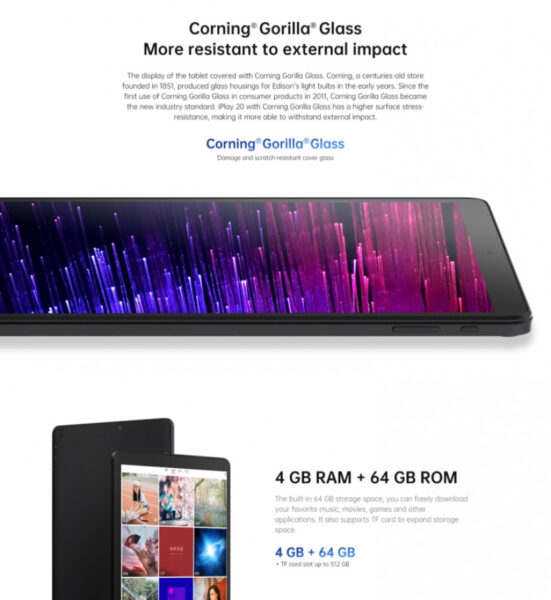 ADC iPlay 20, 4/64GB, 4G+WiFi, 10,1" FHD+, 6000mAh, 8-ydin 1.6GHz, GPS & FM & Bluetooth, Dual Band WiFi & Dual SIM, AllDoCube - Image 7