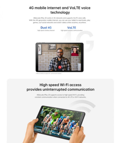 ADC iPlay 20, 4/64GB, 4G+WiFi, 10,1" FHD+, 6000mAh, 8-ydin 1.6GHz, GPS & FM & Bluetooth, Dual Band WiFi & Dual SIM, AllDoCube - Image 8