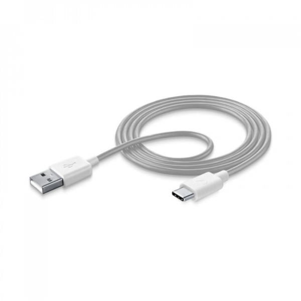 Cellularline 1m Usb-A To Usb-C johto, valkoinen