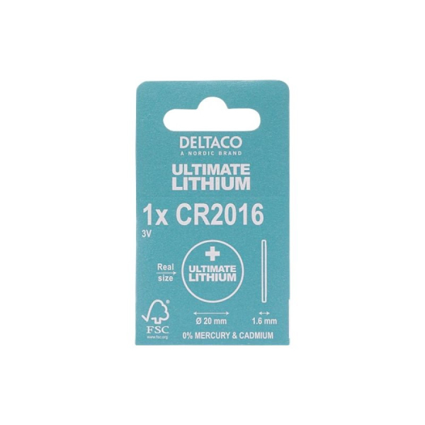 Deltaco CR2016 3V paristo, CR-2016
