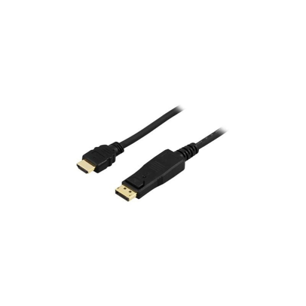 Deltaco 3m DisplayPort 1.2 -> HDMI-adapterikaapeli, 4K30Hz