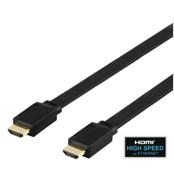 Deltaco 5m litteä HDMI kaapeli