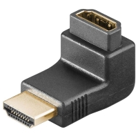 Smartte HDMI kulmaliitin, HDMI uros > HDMI naaras, 90 astetta