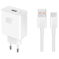 Honor Huawei SuperCharge 66W -verkkovirtalaturi, USB-A USB-C johto mukana
