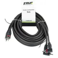 4Connect kaksoissuojattu 5.0 m RCA-kaapeli, kulmaliittimet