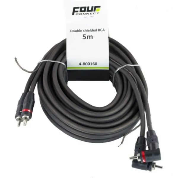4Connect kaksoissuojattu 5.0 m RCA-kaapeli