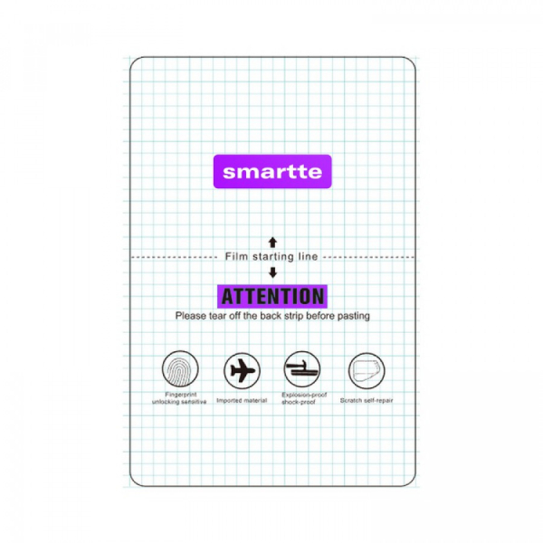 Panssarilasin asennus tai Smartte TPU muovikalvo asennettuna paikalle