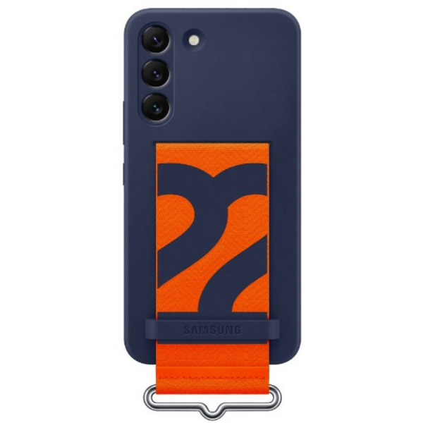 Samsung S22 alkuperäinen silikoninen suojakuori + hihna (sininen)