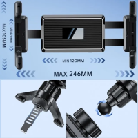 Smartte 4.7" - 12.9" 120-246mm tabletin autoteline tuuletinritilään (musta)