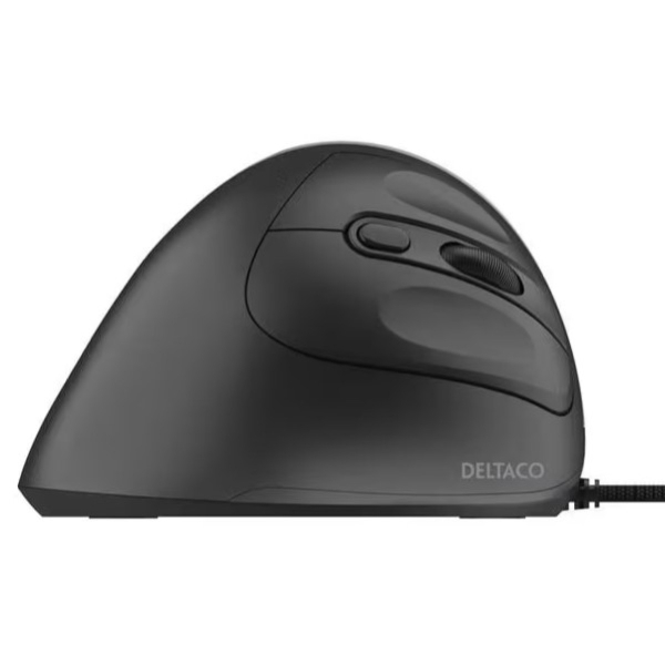 Deltaco ergonominen pystyhiiri, langallinen, jossa säädettävä DPI (1000-1600)