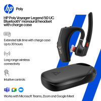 Poly Voyager Legend 50-M Headset UC Bluetooth-kuuloke + latauskotelo (AJ8V4AA)