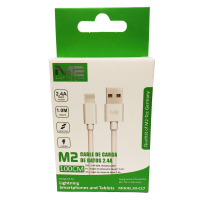 M2 Tec 1m USB-A - Lightning johto, Applen laitteisiin (valkoinen)