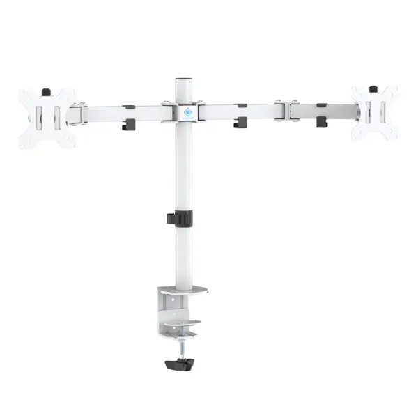 DELTACO pöytäteline kahdelle näytölle 13-32", 8 kg, VESA 75/100, GAM-040-W