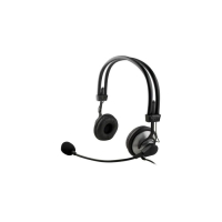 Deltaco Stereo headset, 2x 3,5mm,  mikrofoni & äänensäätö, 2,2m, musta