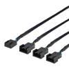 Deltaco PWM-tuulettimien jakaja, 4-pin uros -> 3x 4-pin naaras